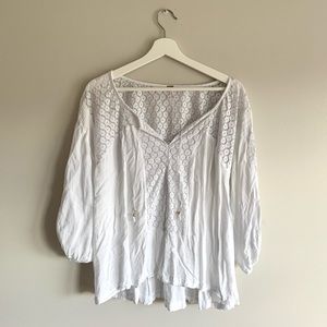 Free People White Eyelet Detail Tunic